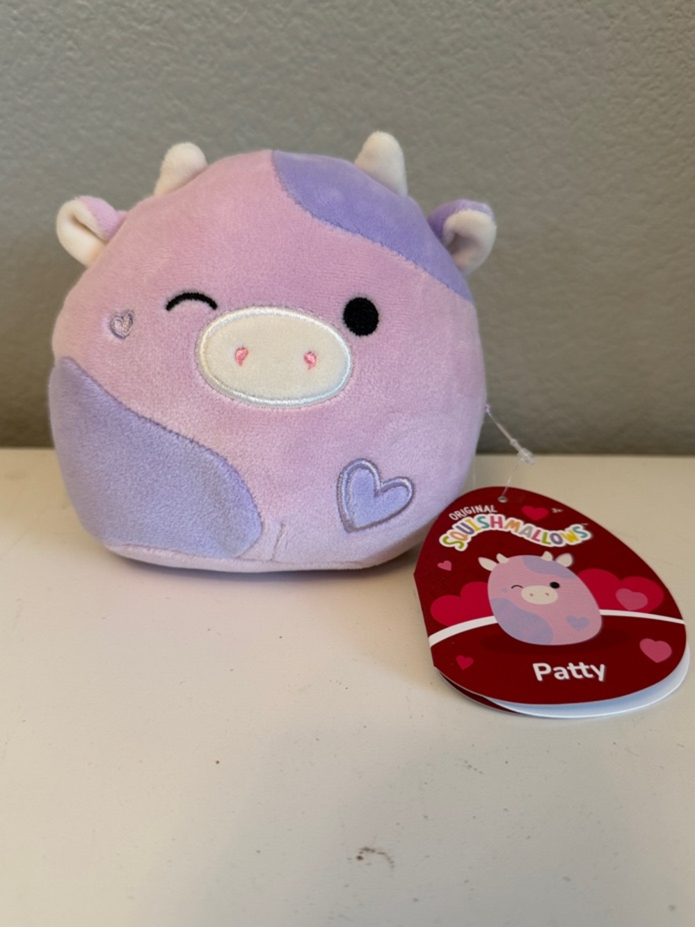 Purple & Pink Patty Cow Squishmallows Plush - 5 Inch *Valentines Edition*